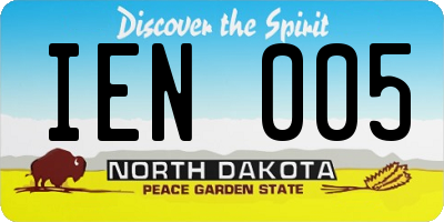 ND license plate IEN005