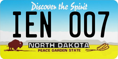 ND license plate IEN007