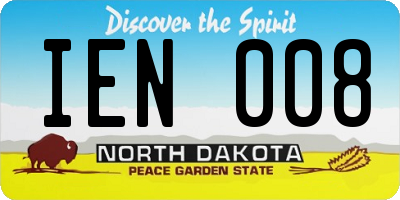 ND license plate IEN008