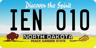 ND license plate IEN010