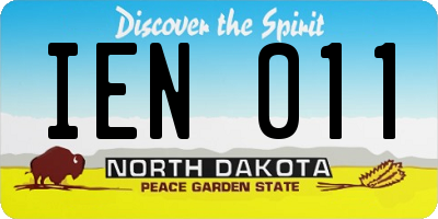 ND license plate IEN011