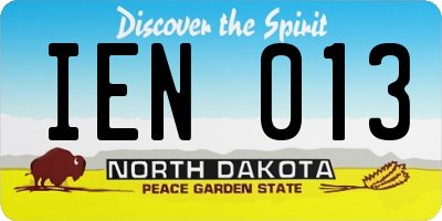 ND license plate IEN013