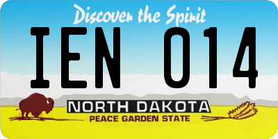 ND license plate IEN014