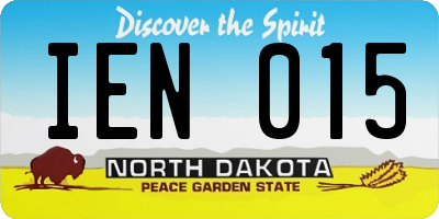ND license plate IEN015