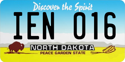 ND license plate IEN016