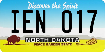 ND license plate IEN017