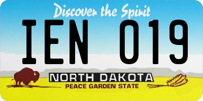 ND license plate IEN019