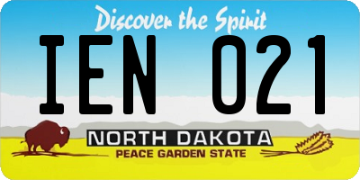 ND license plate IEN021