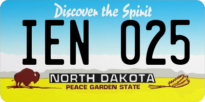 ND license plate IEN025