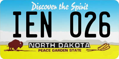 ND license plate IEN026