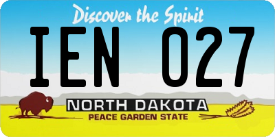 ND license plate IEN027