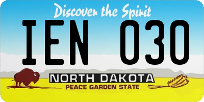 ND license plate IEN030