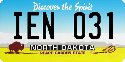 ND license plate IEN031