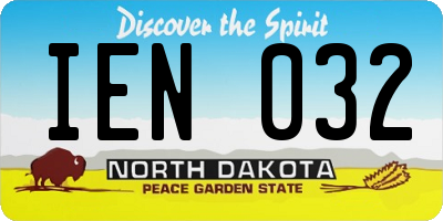 ND license plate IEN032