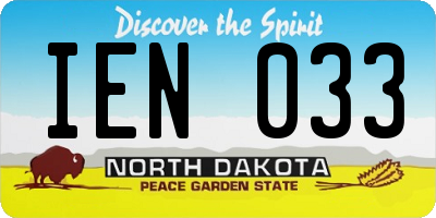 ND license plate IEN033