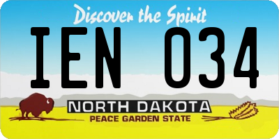 ND license plate IEN034