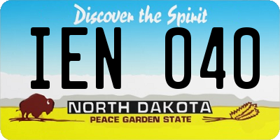 ND license plate IEN040