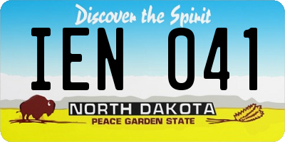ND license plate IEN041