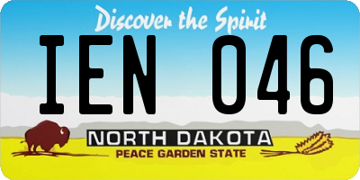 ND license plate IEN046