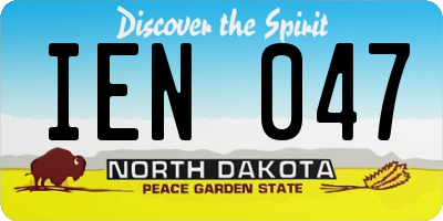 ND license plate IEN047