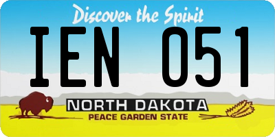 ND license plate IEN051