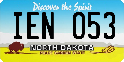 ND license plate IEN053