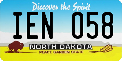 ND license plate IEN058