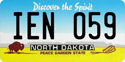 ND license plate IEN059