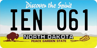 ND license plate IEN061