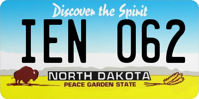 ND license plate IEN062