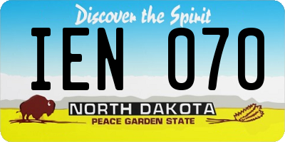 ND license plate IEN070
