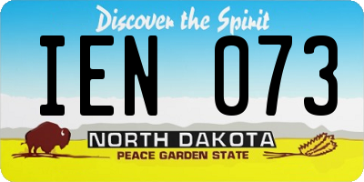 ND license plate IEN073