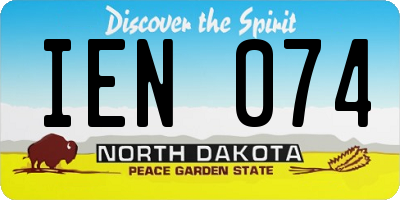 ND license plate IEN074