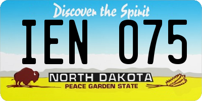 ND license plate IEN075