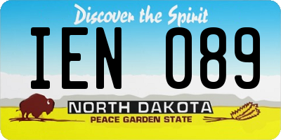 ND license plate IEN089