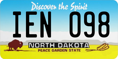 ND license plate IEN098