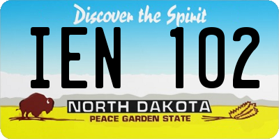 ND license plate IEN102