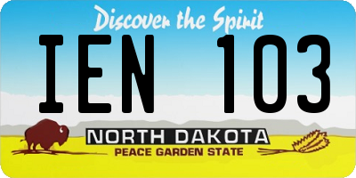 ND license plate IEN103