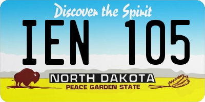 ND license plate IEN105