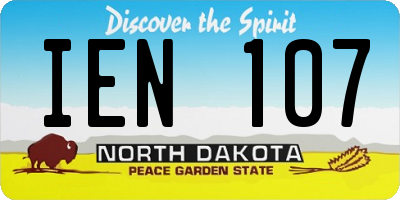 ND license plate IEN107