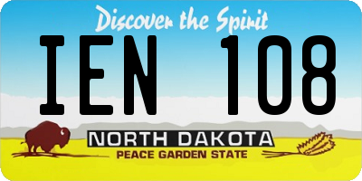 ND license plate IEN108
