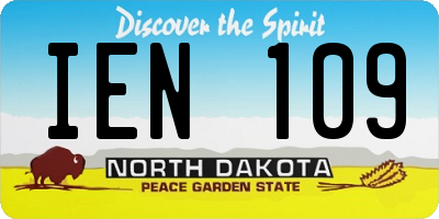ND license plate IEN109