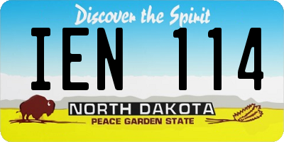 ND license plate IEN114