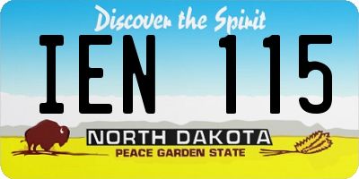 ND license plate IEN115