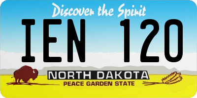 ND license plate IEN120