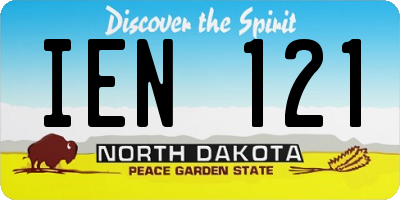 ND license plate IEN121