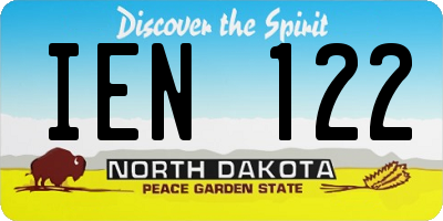 ND license plate IEN122