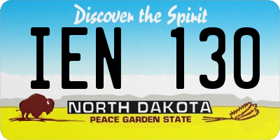 ND license plate IEN130