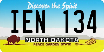 ND license plate IEN134