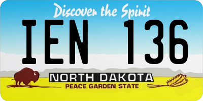 ND license plate IEN136